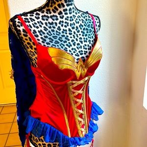 Wonder Woman Corset with Garters - Large